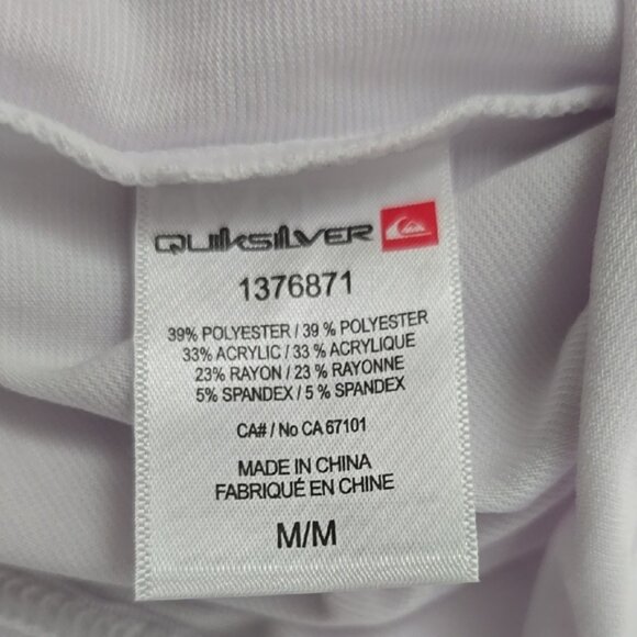 Quiksilver Men's Active White Long Sleeve Shirt Lightweight Stretch Size M - Picture 8 of 10